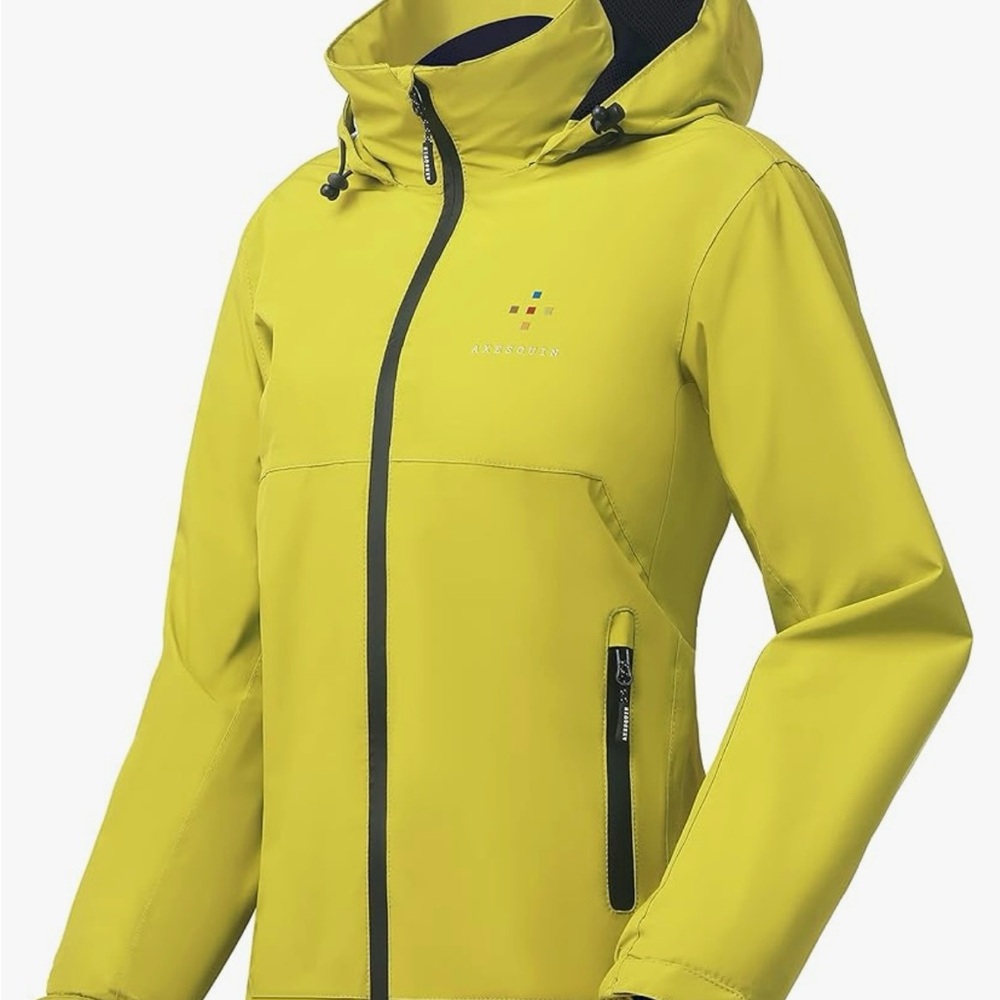 Axesquin Women's Yellow Rain Jacket, Size Small
